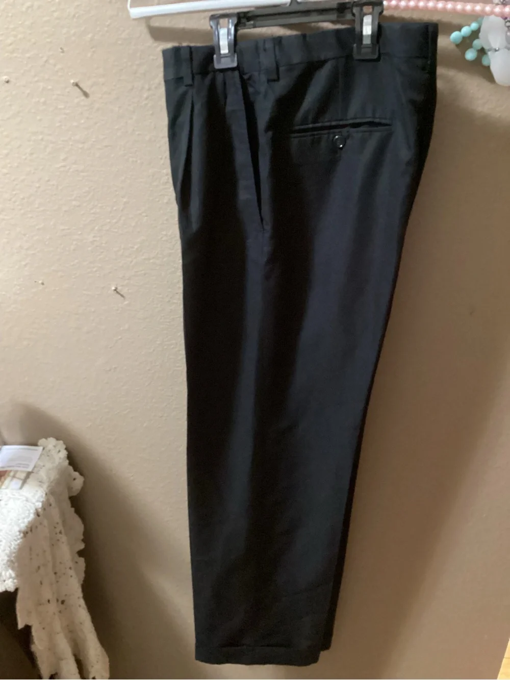Haggar Men's Black Dress Pants - Pleated Front